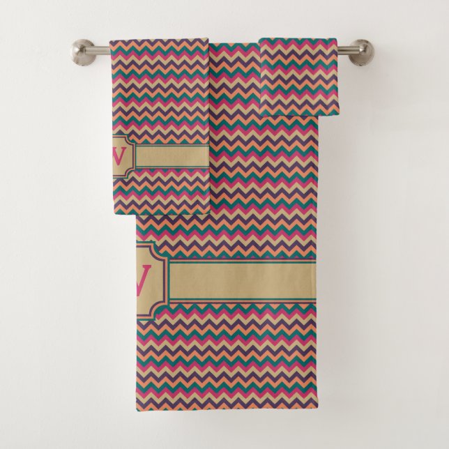 Ensemble de serviettes Tropical Zigzag (En situation)