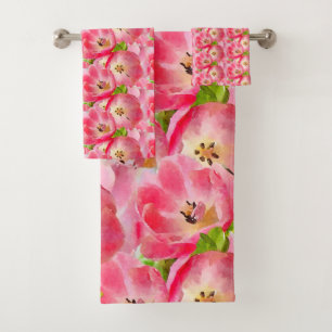 Ensemble de serviettes Tulips Aquarelle Rose