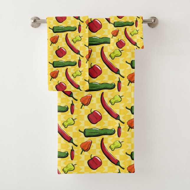 Ensemble de serviettes World of Chili Peppers (En situation)