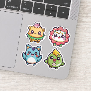 Ensemble de stickers animal caricature mignon