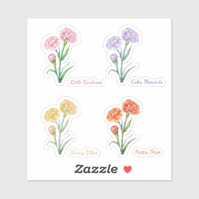 Ensemble de stickers aquarelle couleur douce Carna (Feuille)