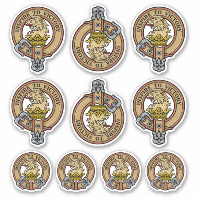 Ensemble de stickers Clan Currie Lion Crest (Devant)