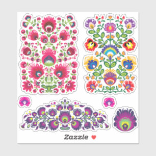 😍 ensemble de stickers de baiser style Wycinanki