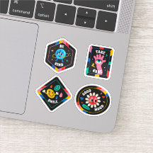 Ensemble de stickers de bande dessinée rétro class