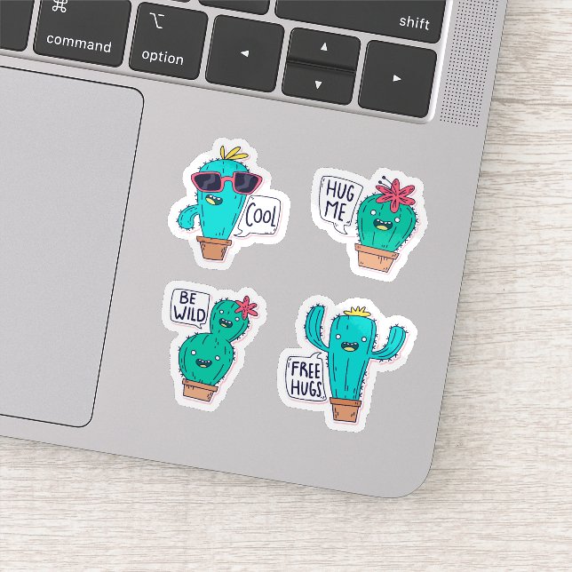 Ensemble de stickers de cactus amusant (Détail)