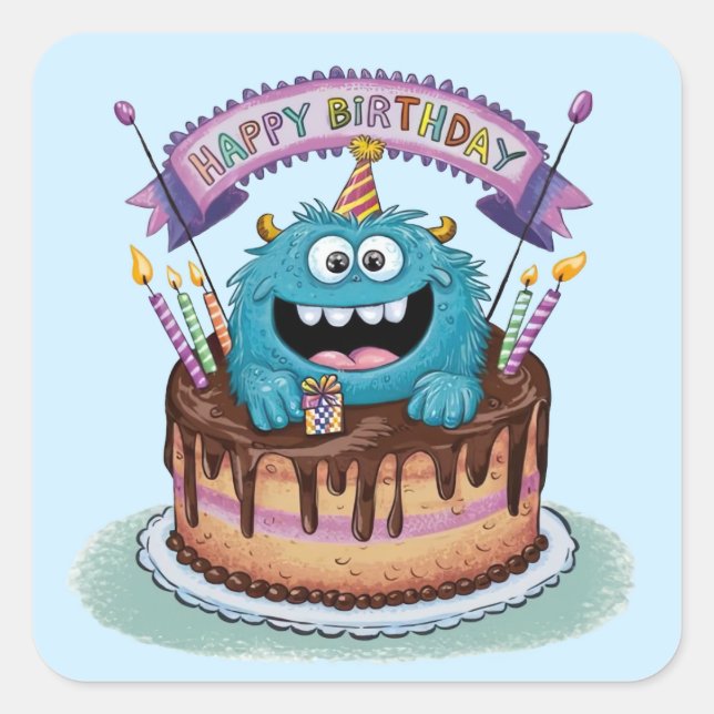 Ensemble de stickers Monster Anniversaire (Devant)