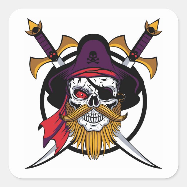Ensemble de stickers Pirate Halloween très Cool (Devant)