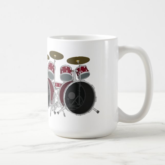 Ensemble de tambour (rouge) - Double Kick - Mug de (Droite)