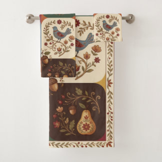 Ensemble élégant de serviettes de bain d'automne d