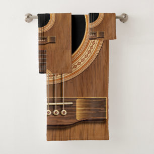 Ensemble en bois naturel de serviette de musique