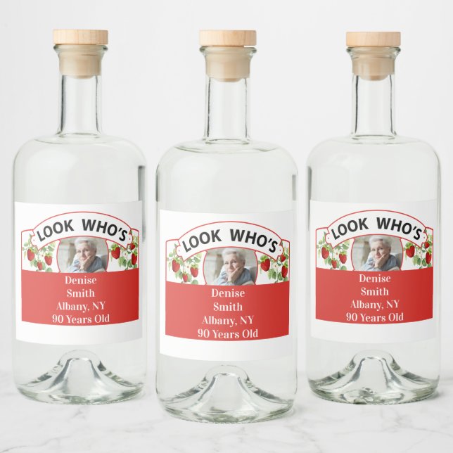 Ensemble Étiquette Anniversaire - Texte Et Image P (Bouteilles)