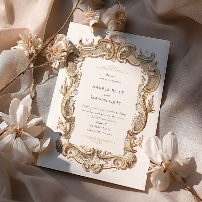 Ensemble Faire-Part de Mariage Regal Baroque Flour (Créateur téléchargé)