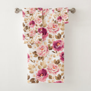 Ensemble floral de serviette de Bath de motif de