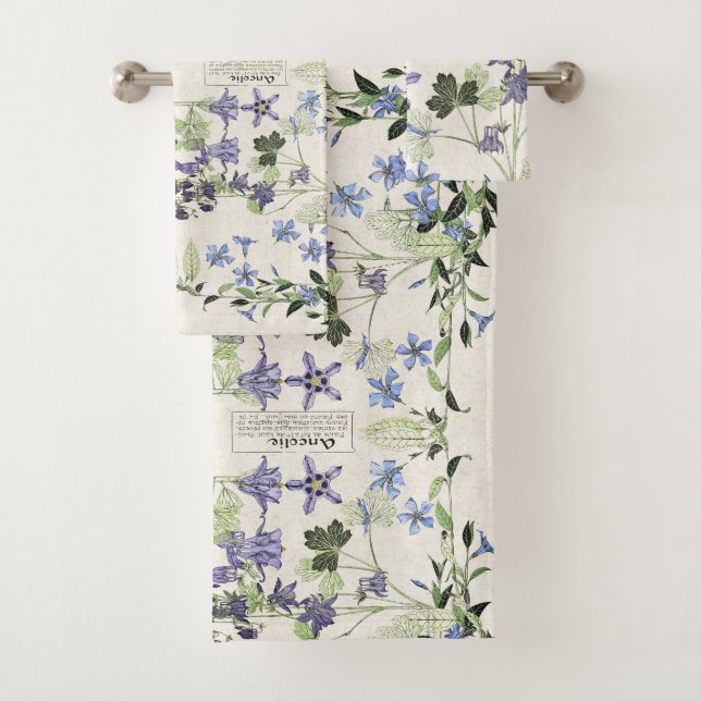 Ensemble français de serviette de Bath de fleurs (En situation)