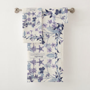 Ensemble français de serviette de Bath de fleurs