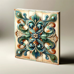 Ensemble harmonique de carreaux de fleur