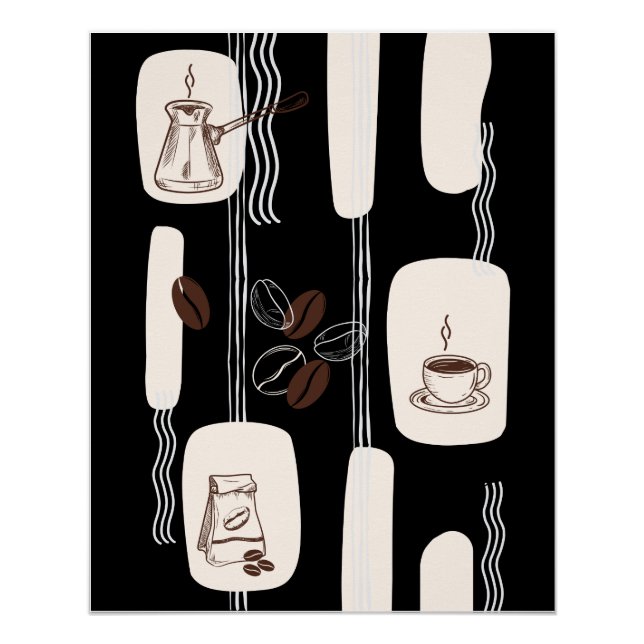 Ensemble imprimable de café arabe, Art mural de cu (Devant)