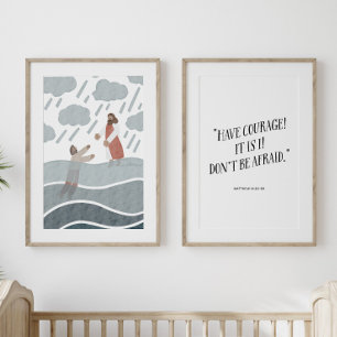 Ensemble Jésus et Pierre de 2 affiches de pépinièr