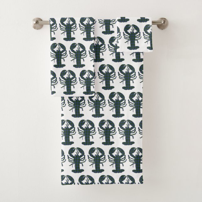 Ensemble mignon de serviette de main de tartan de (En situation)