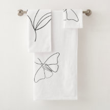Ensemble minimaliste de serviettes de bain papillo