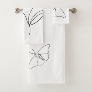 Ensemble minimaliste de serviettes de bain papillo