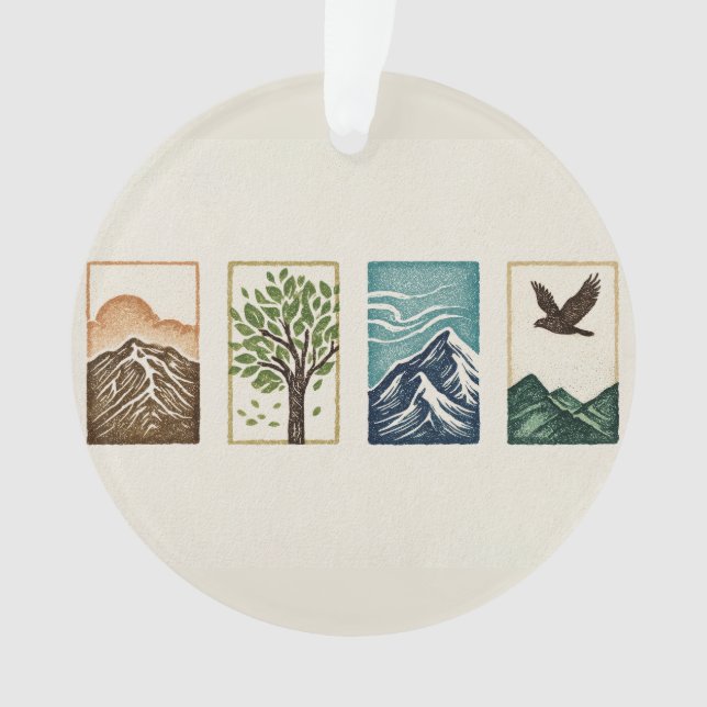 Ensemble Nature Minimal – Art Montagne & Arbre (devant)