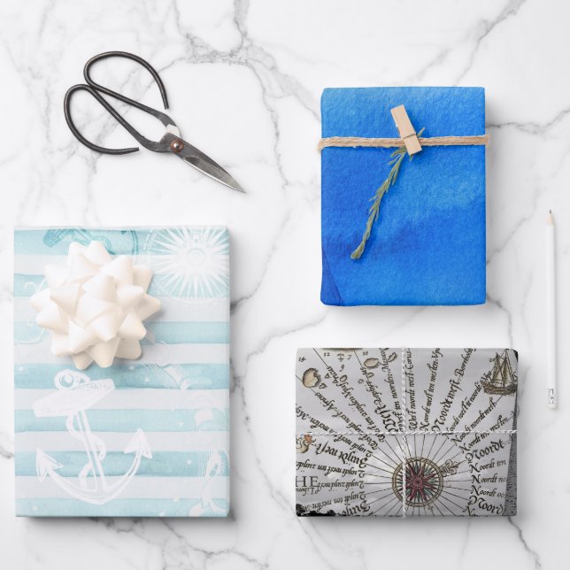 Ensemble nautique de papier d'artisanat (Recto)