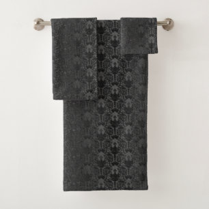 Ensemble noir élégant de serviette de dentelle d