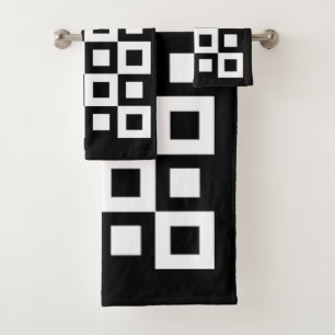 Ensemble noir et blanc abstrait de serviette de