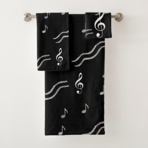 Ensemble noir et blanc de serviette de notes de