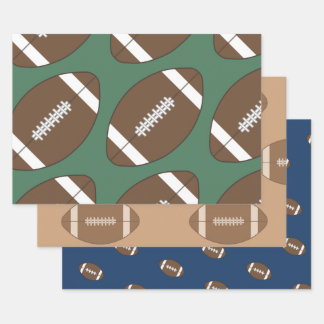 Ensemble papier cadeau football classique