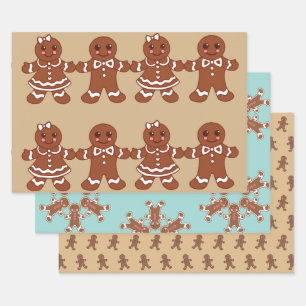 Ensemble papier cadeau pain d'épices