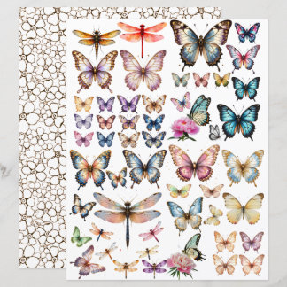 ensemble Papillon à l'aquarelle pour découpe minut