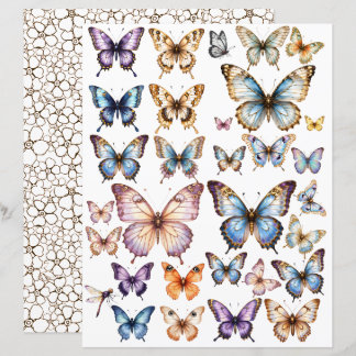 ensemble Papillon Aquarelle pour découpe soignée