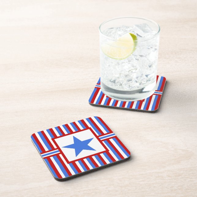 Ensemble patriotique américain de dessous de verre (Côté Droit)