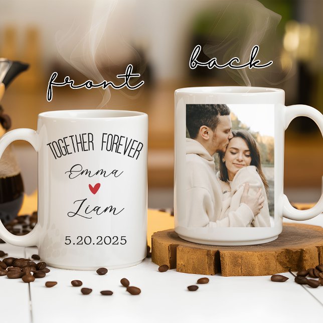 Ensemble pour toujours Mug sur mesure, cadeau Mari (personalized wedding gift, custom photo mug, valentines day gift, couple gift idea, girlfriend gift)