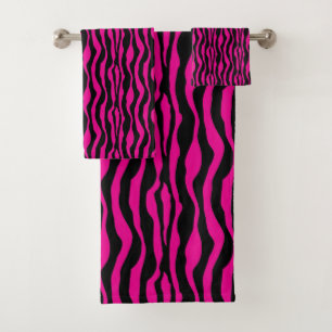 Ensemble rose chic de serviette d'impression de
