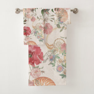Ensemble rose de serviette de Bath de Shell de