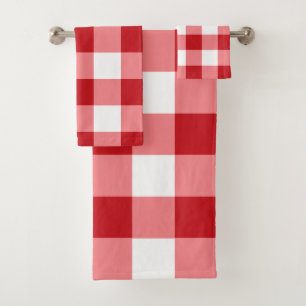 Ensemble rouge et blanc de serviette de Bath de