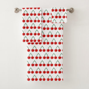 Ensemble rouge mignon de serviette de salle de
