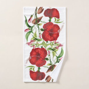 Ensemble rouge vintage de serviette de Bath de
