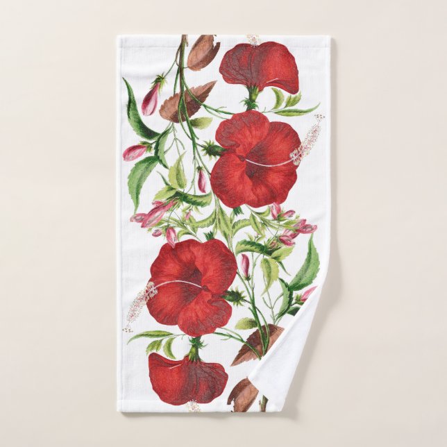 Ensemble rouge vintage de serviette de Bath de (Serviette à main)