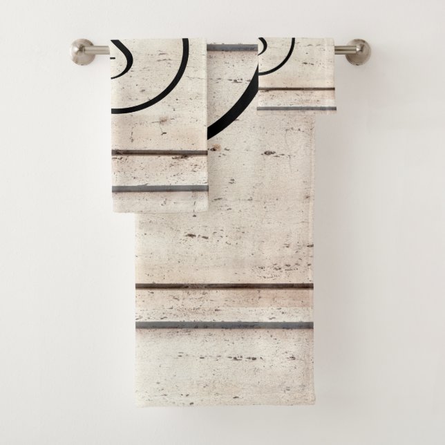 Ensemble rustique de serviette de monogramme de (En situation)