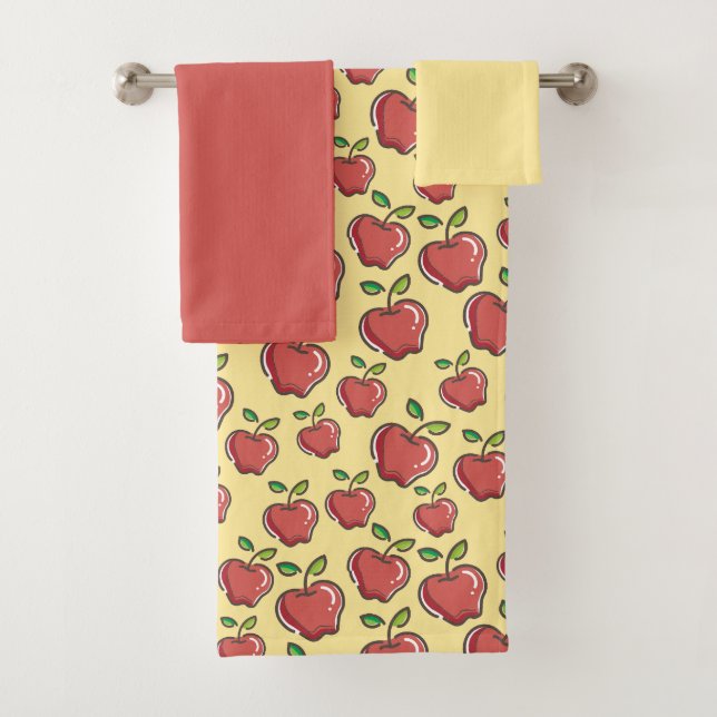 Ensemble serviette de bain à la pomme fraîche (En situation)