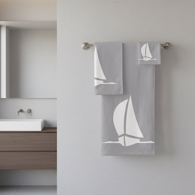 ensemble serviette de bain bateau à voile & bousso (Créateur téléchargé)