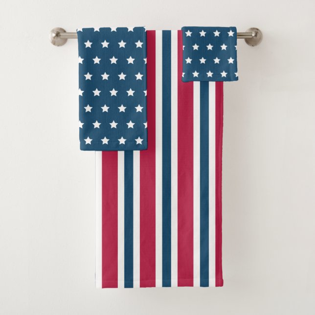 Ensemble serviette Étoiles Patriotiques (En situation)