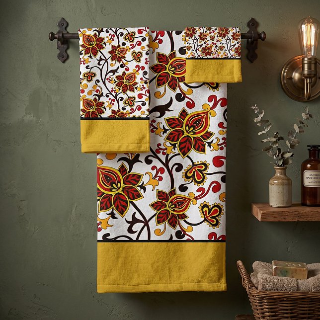 ensemble serviettes de bain florales automne (Créateur téléchargé)