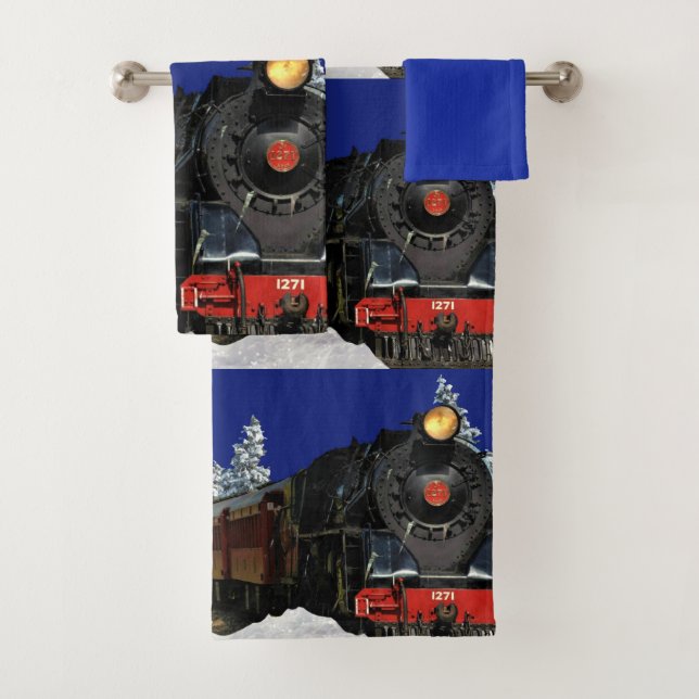 Ensemble serviettes de bain Train à Locomotive de  (En situation)