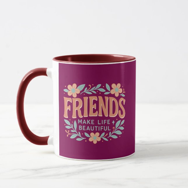 Ensemble Tasse « Les amis rendent la vie belle » – (Gauche)
