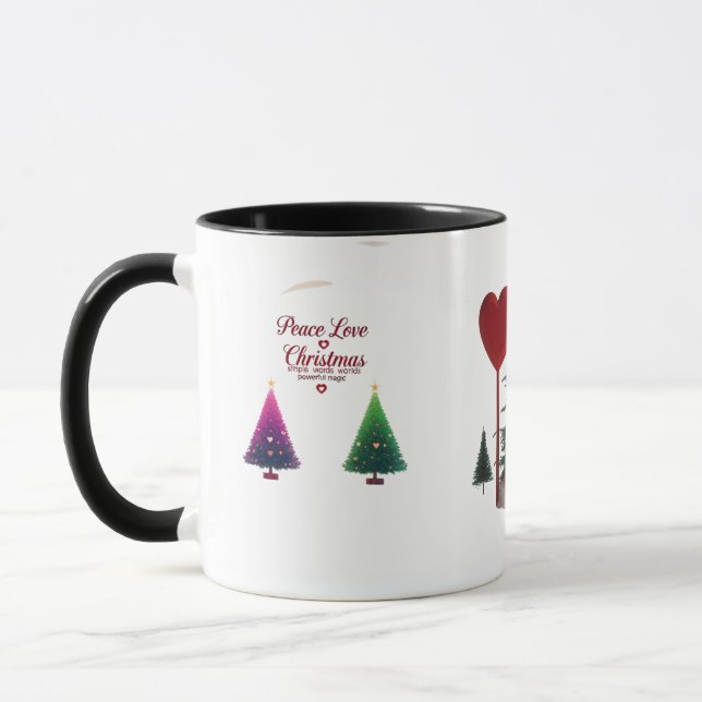 Ensemble Tasse Peace Love Noël – Fêtes Vibrantes  (Gauche)
